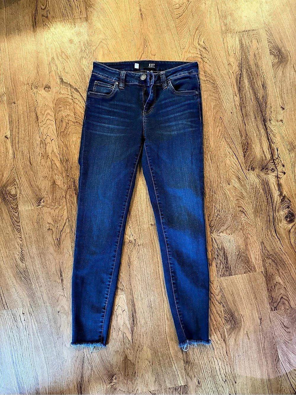 [BUNDLE OF 2] KUT from the Kloth Skinny Jeans with Raw Hem Blue Waist 2